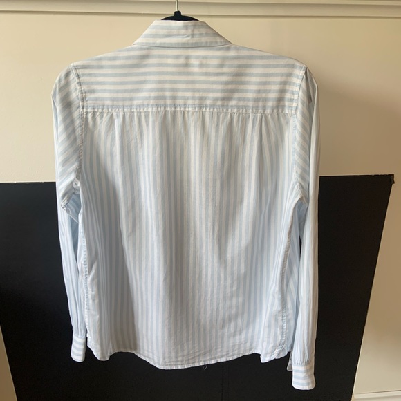 “Trovata by Birds of Paradis” Grace Classic Shirt Aquifer Stripe. Size Small. - Picture 2 of 3
